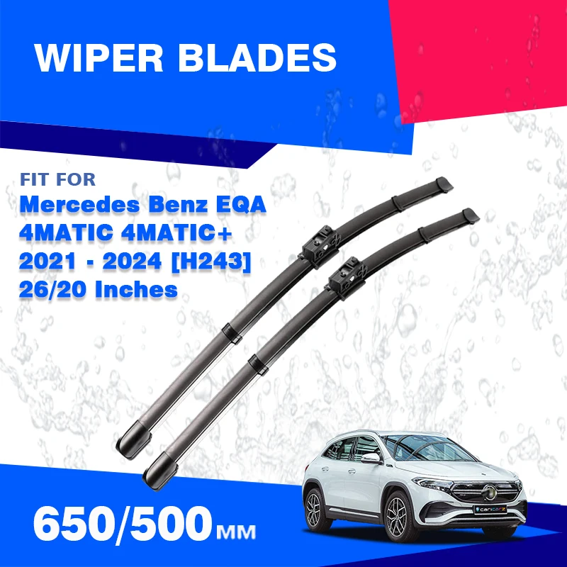 Front Wiper Blades For Mercedes Benz EQA 4MATIC 4MATIC+ 2021 2022 2023 2024 Windshield Windscreen Window EQA250 300 350 Parts