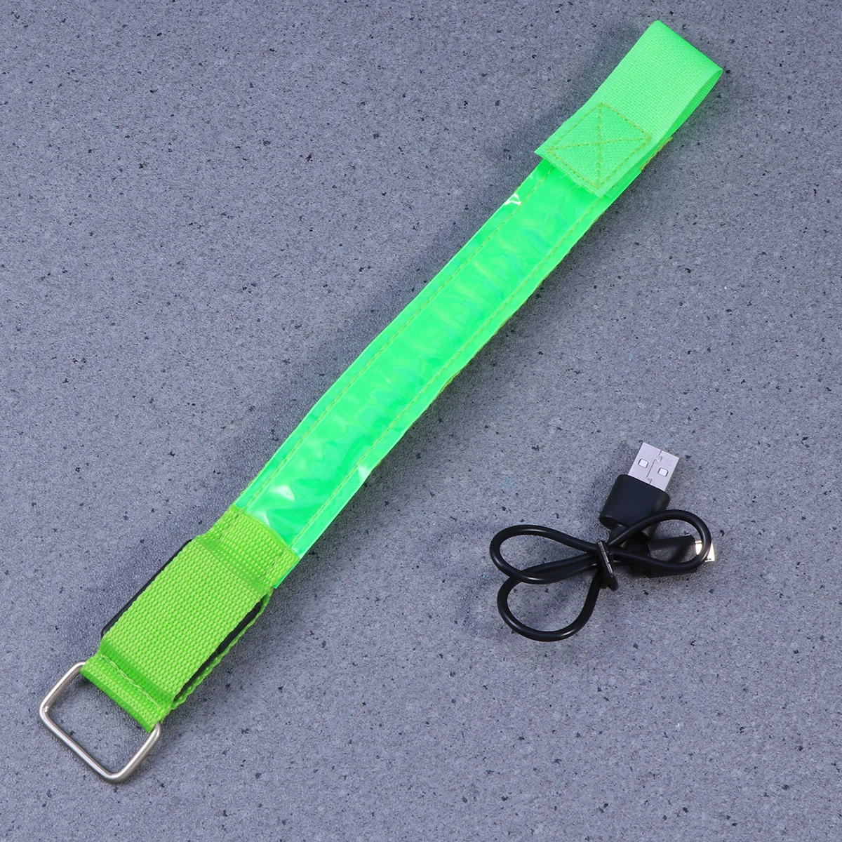 

1Pcs LED Armband USB Rechargeable Safety Light Armband High Visibility Running Walking Cycling Slap Band Green