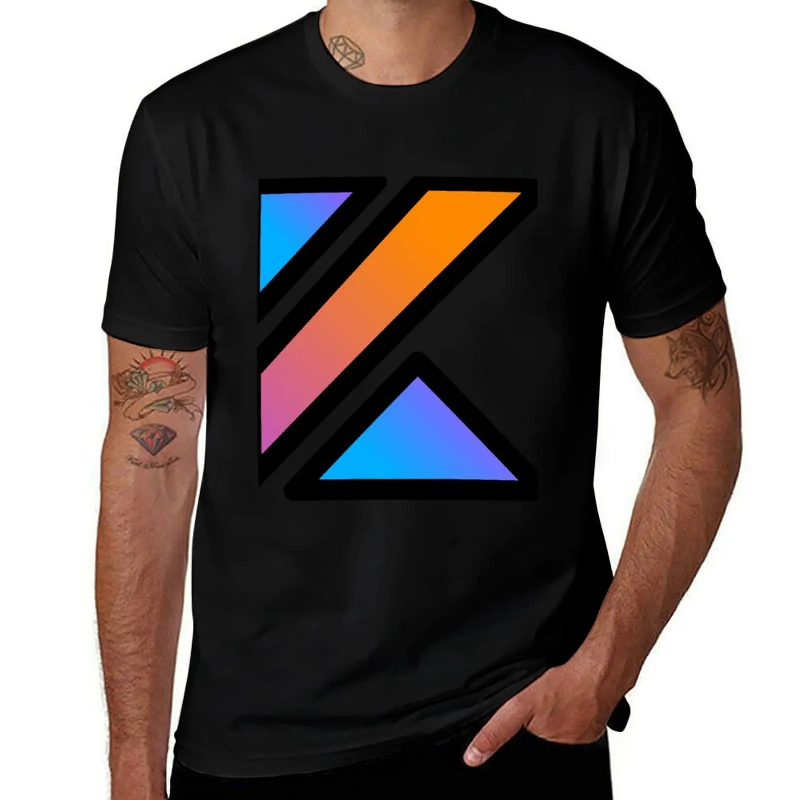 

kotlin letter k coloured T-Shirt cotton t shirt pack t shirts for man pack cotton T-Shirt