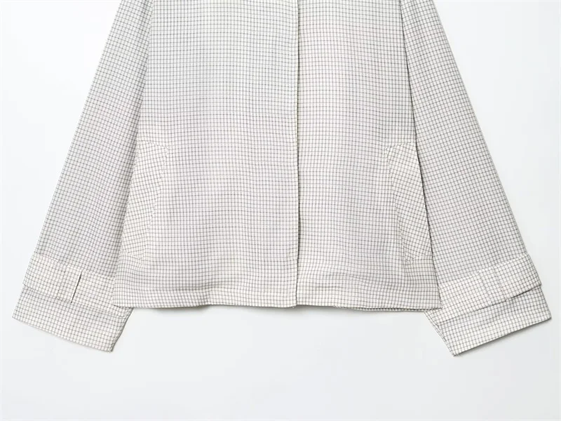 معطف المرأة 2025 الخريف نمط جديد الأبيض منقوشة طويلة الأكمام فو الجلود طوق الزخرفية سترة واقية قصيرة سترة عادية #4