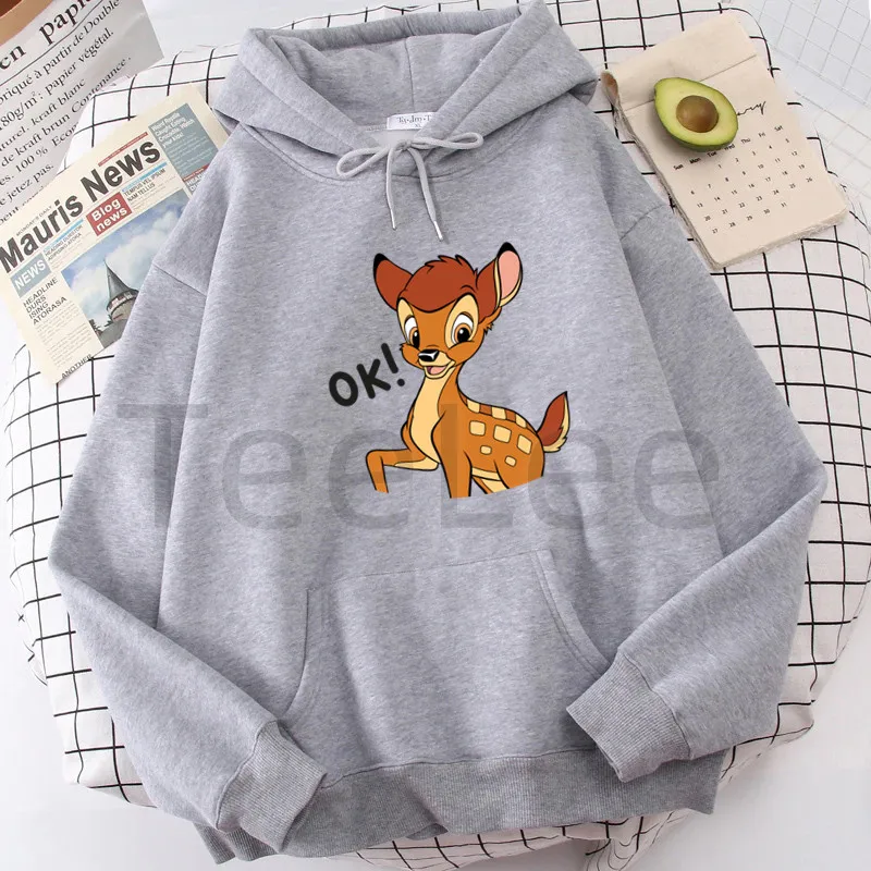 Kawaii Bambi Hoodie Women Printed Cartoon Style Hooded Oversized Cute Bunny Hoodies Sweatshirt Harajuku Female Clothes