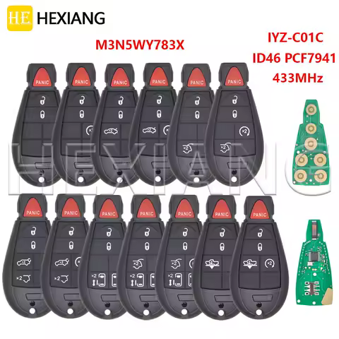 HE ID46 PCF7941 433MHz Car Remote Key M3N5WY783X IYZ-C01C For Dodge Caravan Journey Chrysler Town &amp; Country Jeep Grand Cherokee