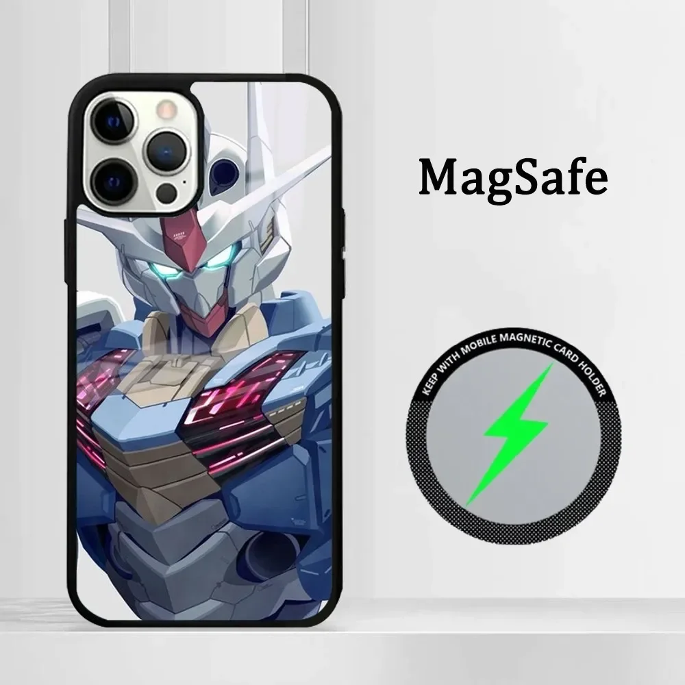 Anime G-Gun-dam-M Magsafe Phone Case For IPhone16 15 14 13 12 11 Pro Max Plus Mini Shockproof Mirror Wireless Magnet Cov