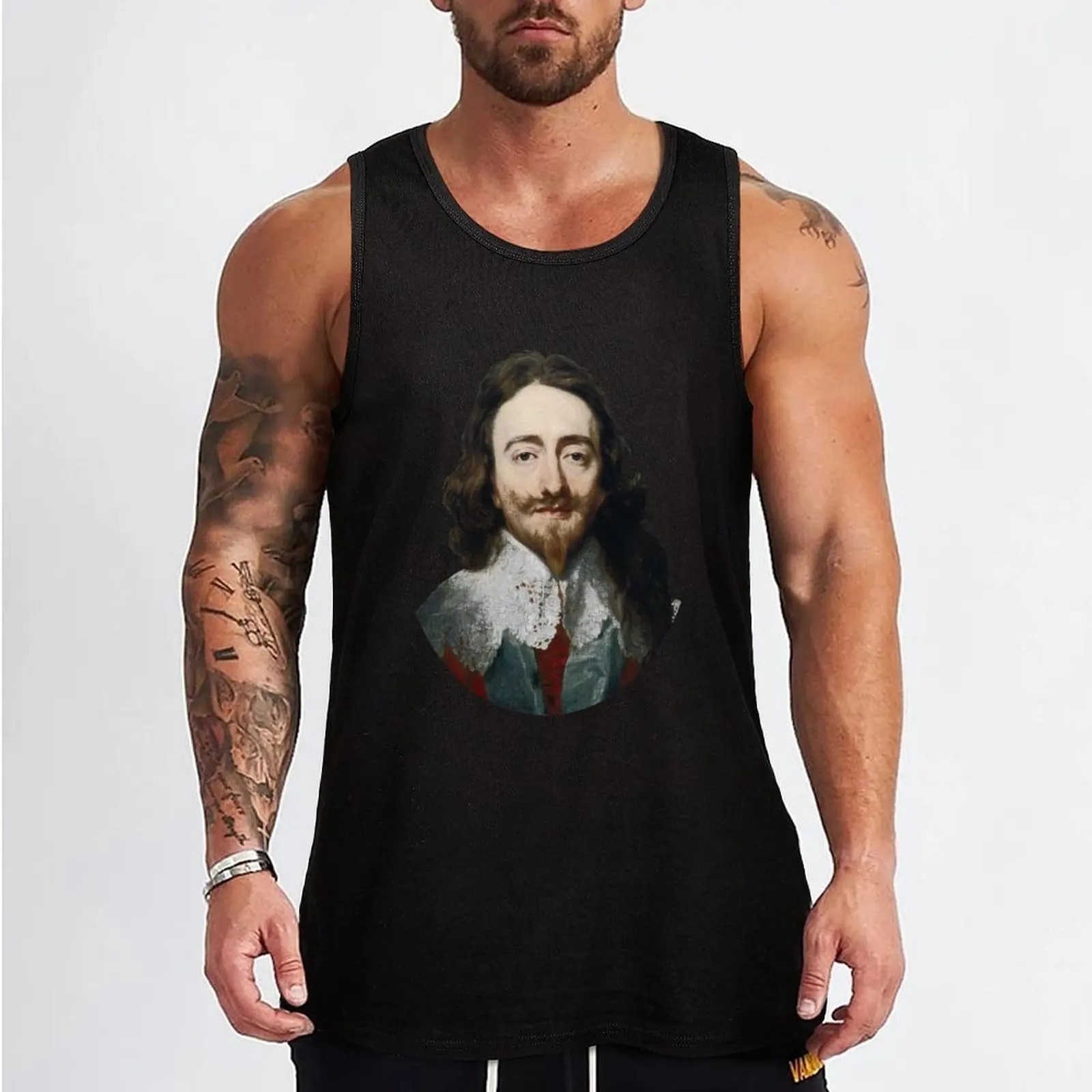 King Charles Tank Top Sports clothing gym accessories men summer clothes man 2024 Gym t-shirt man