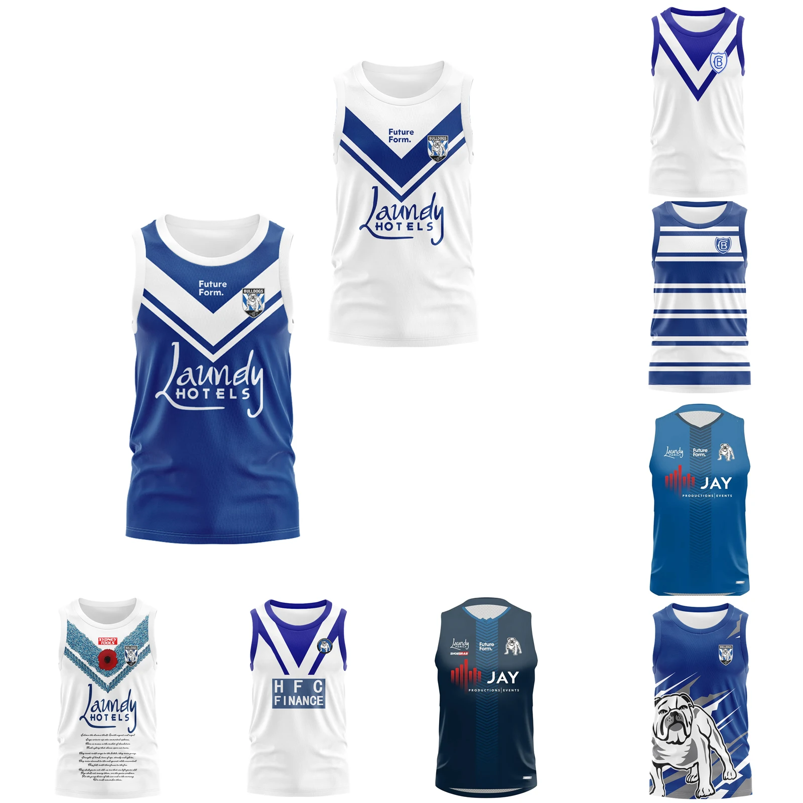 

2024 Bankstown Bulldogs Men's Replica Home/Away/ANZAC Rugby Vest Customize Sports Singlet