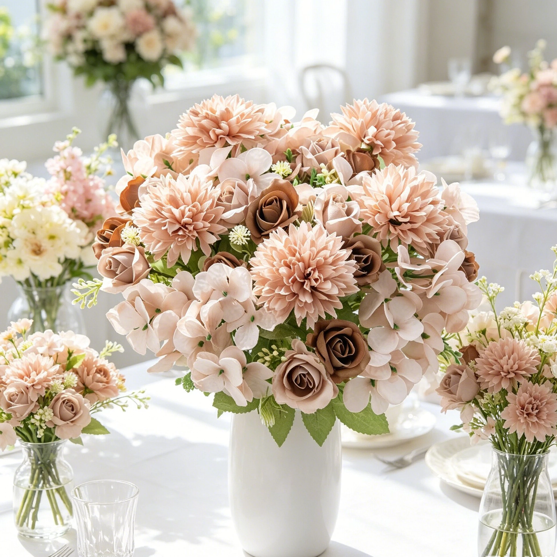 Flores Artificiales de Seda, Rosas para Decoración del Hogar, Jarrones, Mesa, Bonsái, Festivales, Jardín, Bodas, Coronas, Ramos de Novia, Regalos DIY