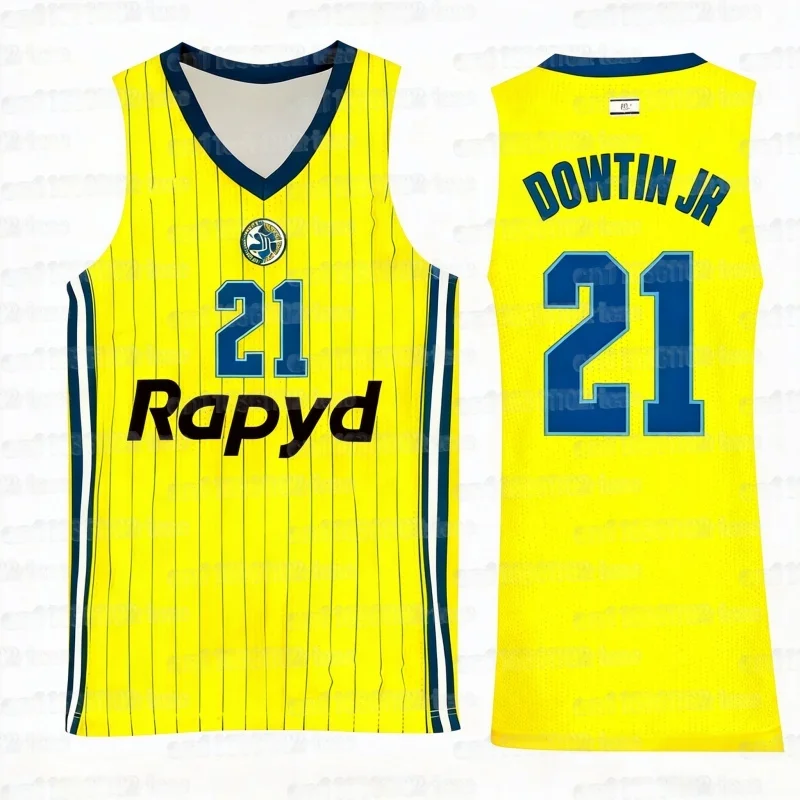 2026 Sommer Neue Israelische Basketball-Trikots Maccabi Tel Aviv Basketball-Anzug Atmungsaktiv Schnelltrocknend 3D-Druck Fan-Heimtrikot – Detail 5