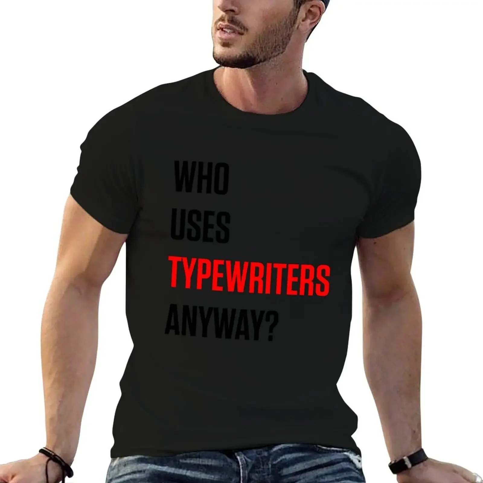 Who Uses Typewriters Anyway? Red Tortured Poets Era T-Shirt customs tops designer t shirt men