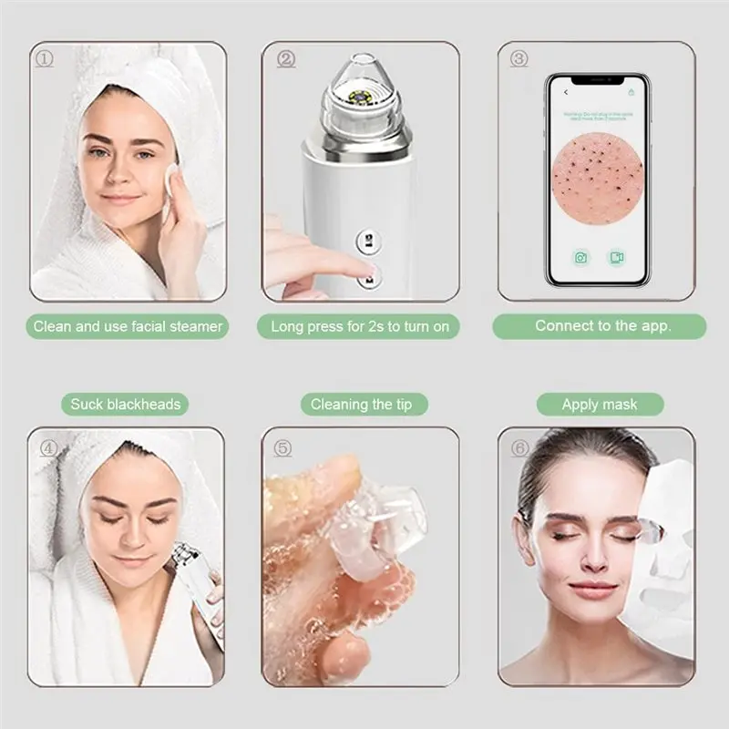 【FITTING】Blackhead Remover Pore Vacuum Kit With HD Camera, Visible Facial Pore Cleanser Pimple Acne Comedone Extractor view 4