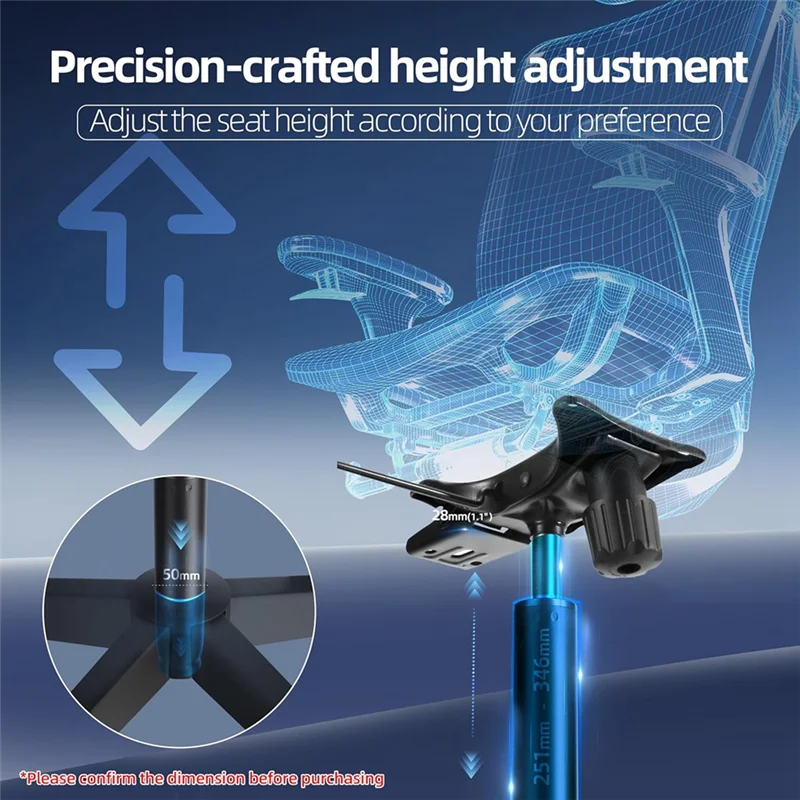 استبدال أسطوانة كرسي المكتب B17B - 7 بوصات إلى 11 بوصة، شوط 4 بوصة، 1000 رطل، تعديل ارتفاع المقعد لخفض 2 بوصة #5