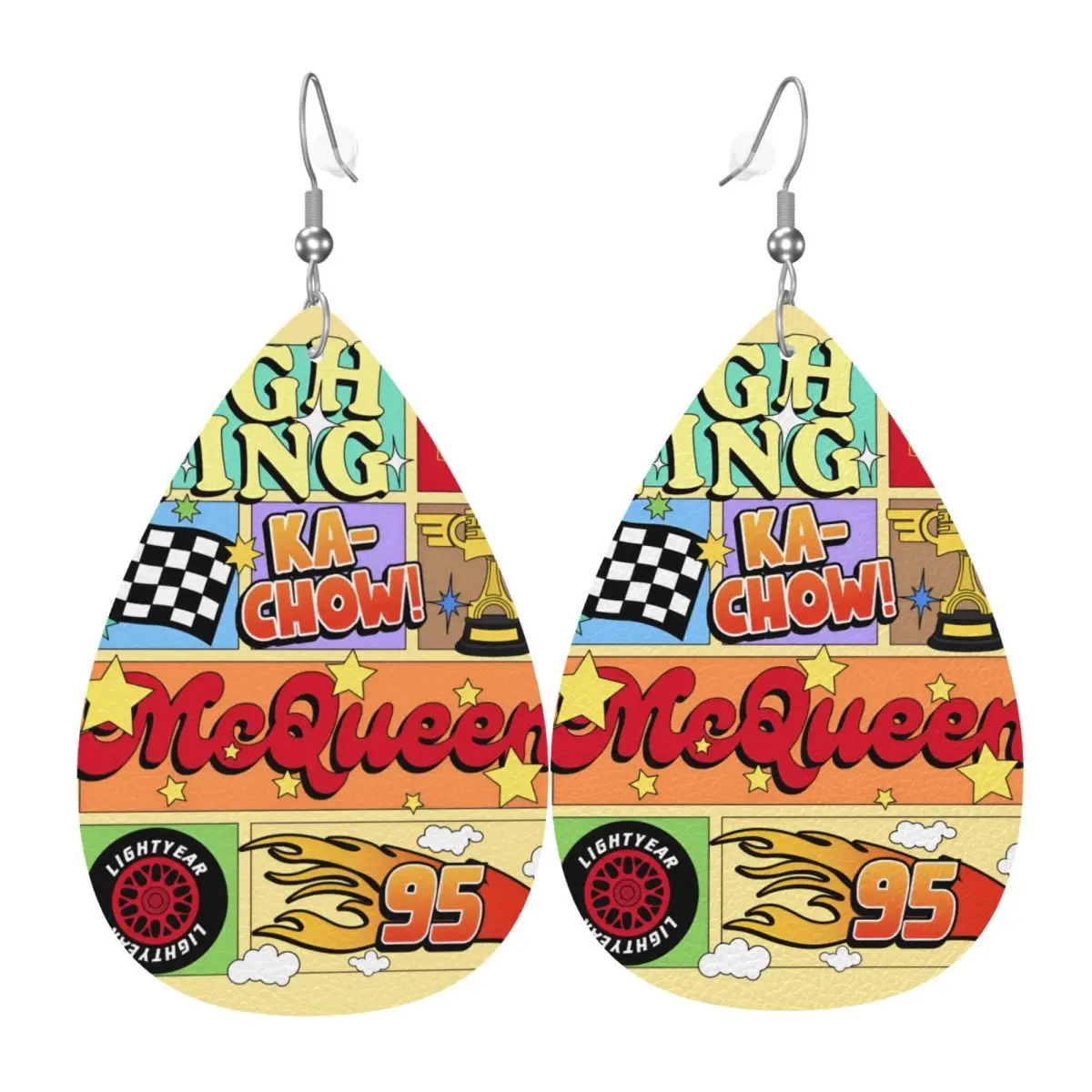 

Кожаные серьги «Болтезер» (Лайтнинг МакКвейн) для женщин, в форме капли, в стиле аниме, ювелирные аксессуары