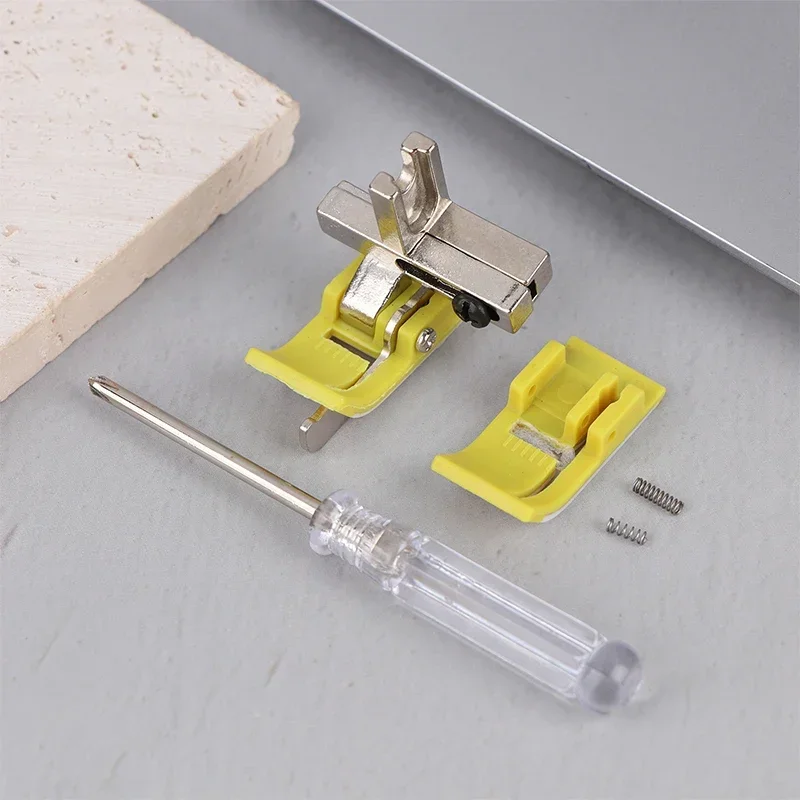 Prensatelas para máquina de coser de KT-18 con Base de prensatelas de plástico + destornillador para prensatelas de línea de punto recto, 1 ud./1 Juego