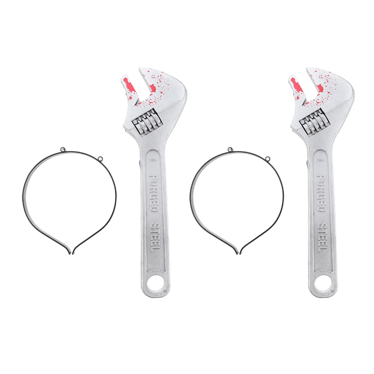 

2Pcs Bloody Wrench Headband Flexible Halloween Prank Tool for Adults Kids Supplies Costume Accessory