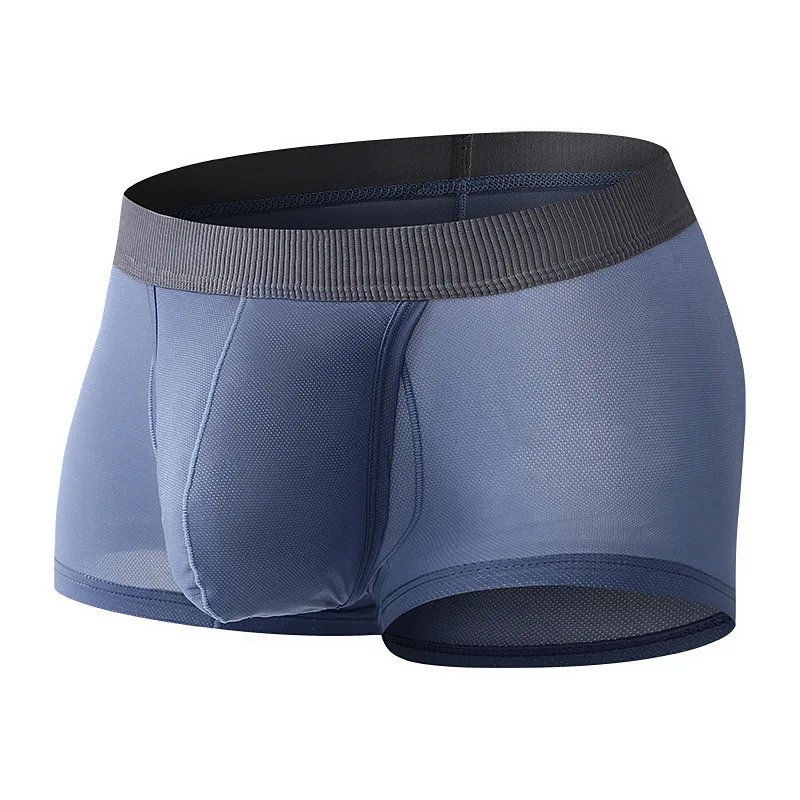 

Men's Pouch Separate Underpants Ultrathin Ice Silk Boxers Breathable Panties Summer Cool Boxer Male Plus Size Slip Homme