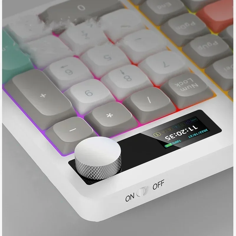 Imagem -05 - Teclado Mecânico para Jogos de Baixo Perfil Três Modos sem Fio Rgb Tamanho Completo Mac Escritório Ergonômico Compacto Teclado de 101 Teclas Peça