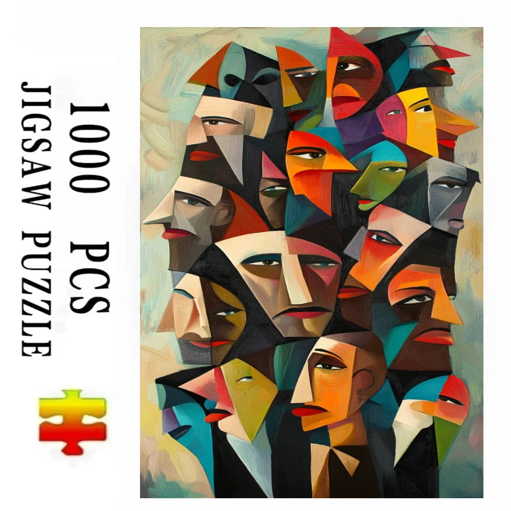 Abstract Cubism Colorful Faces Jigsaw Puzzles 500/1000/1200/2000 PCS Wall Decor for Living Room Bedroom Gift No Frame
