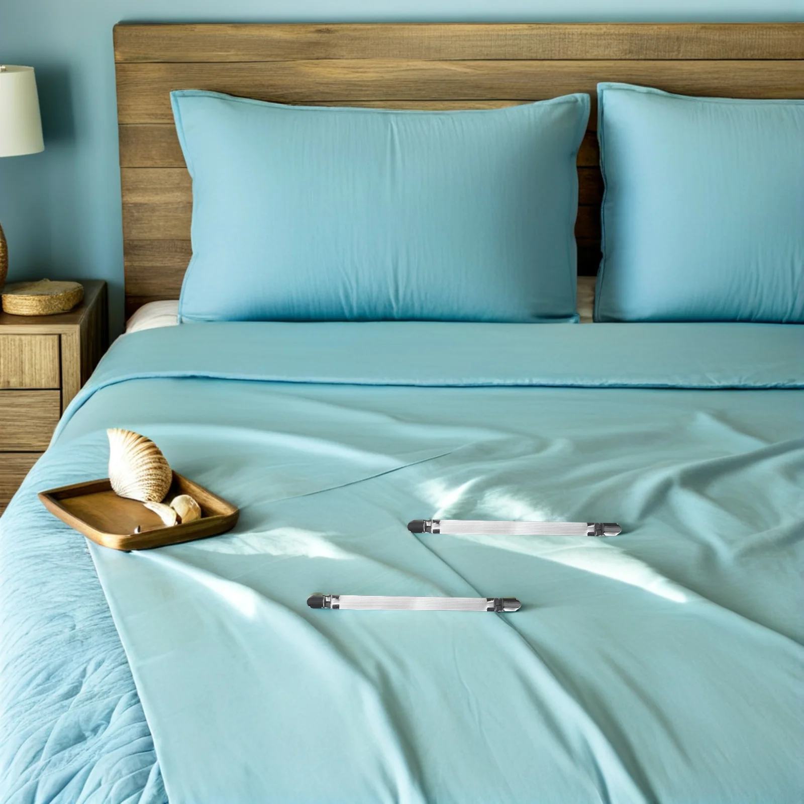 

4Pcs Elastic Ironing Board Cover Clips Adjustable Holder Fasteners Bed Sheet Clamp Fixer for Secure Wrinkle Free Ironing Cover