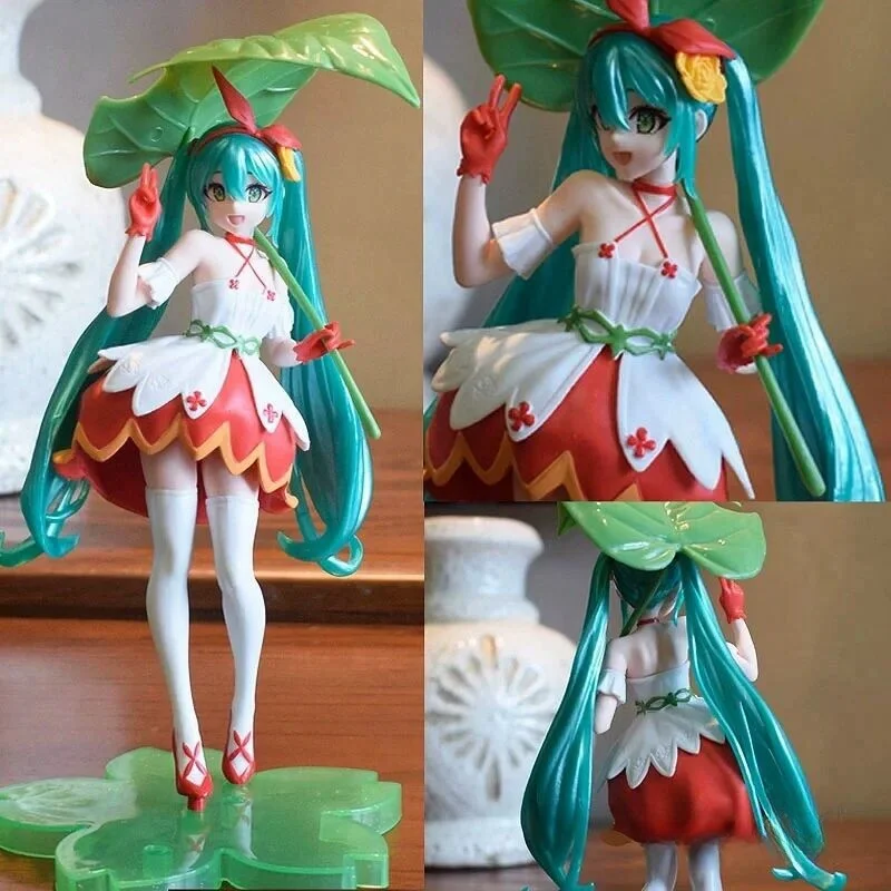 Nieuwe 19Cm Bandai Hatsune Miku Anime Figuur Beeld Kussen Trouwjurk Actie Model Desktop Ornamenten Collectie Kerstcadeaus