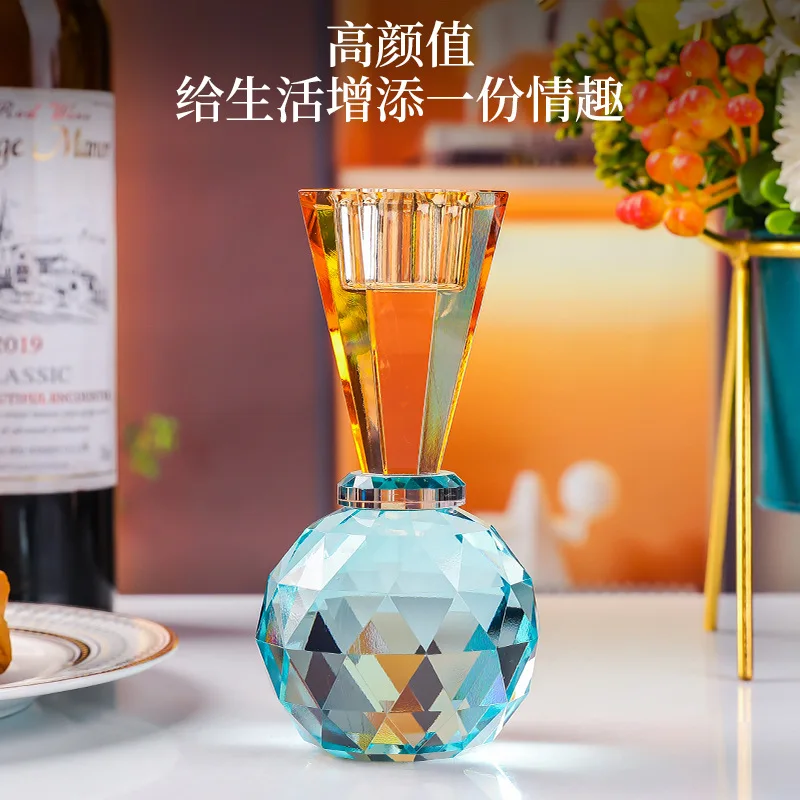 Crystal candlestick wedding romantic candlelight dinner ornament dining table premium candlestick