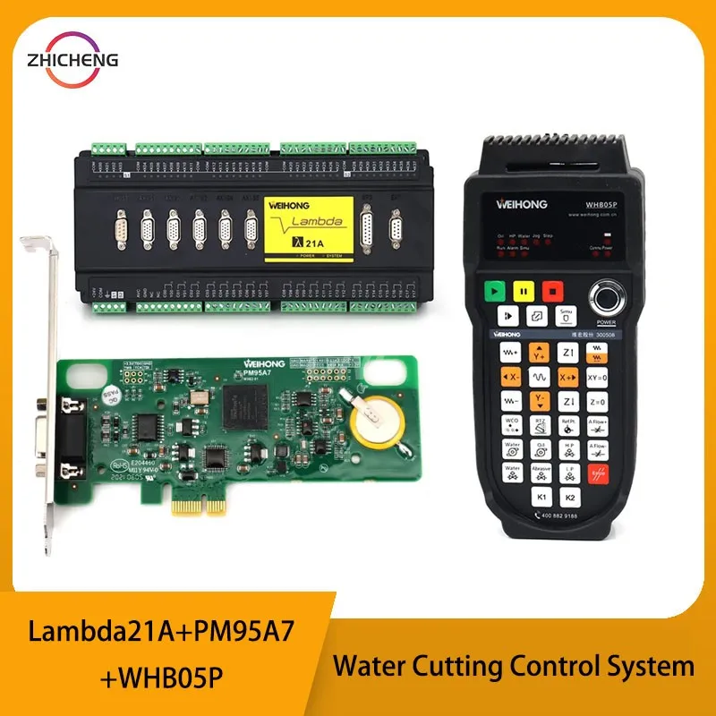 CNC Water Cutting Control System 3Axis Lambda21A+PM95A7+Wireless Handwheel WHB05P for CNC High Pressure Waterjet Cutter WEIHONG