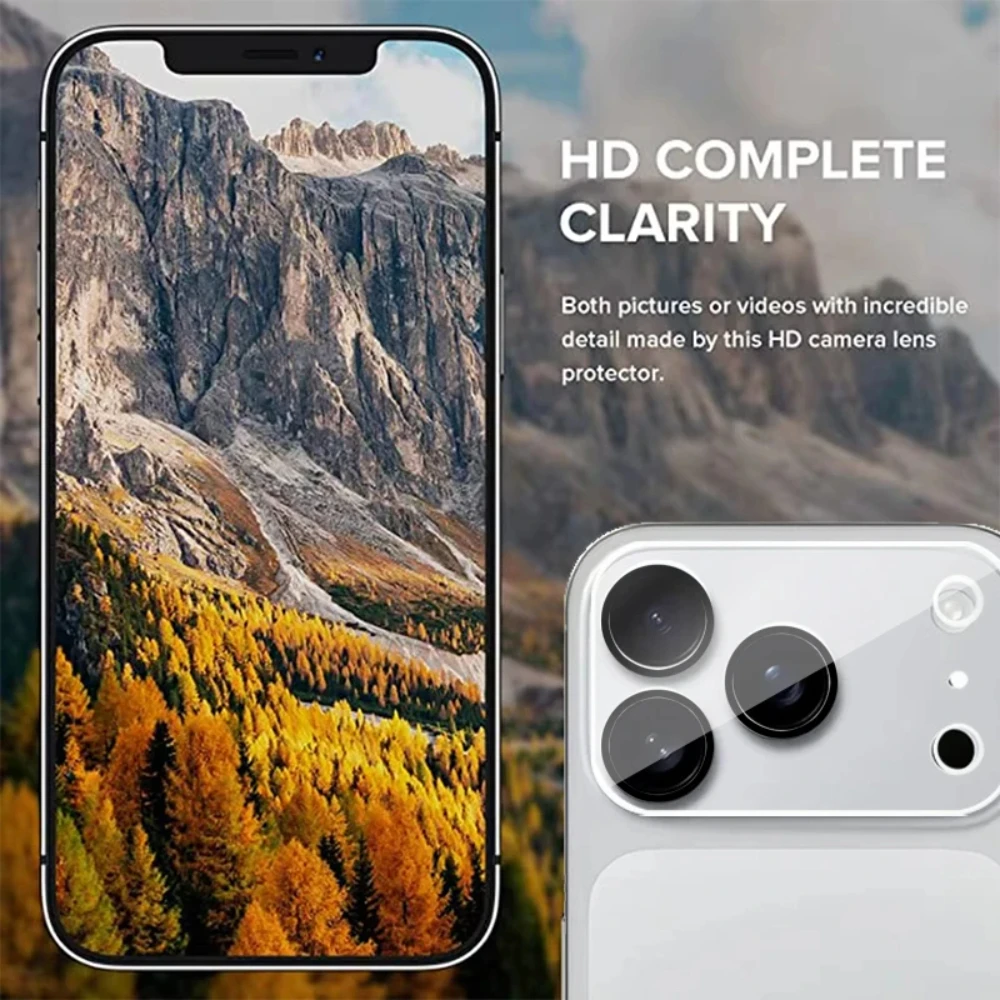 NNBILI 4 قطعة حامي عدسة الكاميرا الزجاج آيفون 17 برو ماكس 17 كاميرا الهواء زجاج واقي مقاومة للخدش مقاومة للكسر