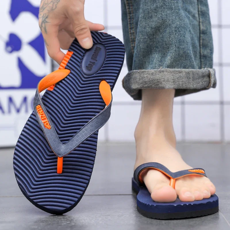 VKWWHY Men\'s Beach Flip Flop Outdoor Summer Slippers Man Fashion EVA Flip Flop Comfortable Flat Floor Slippers Pool Slippers