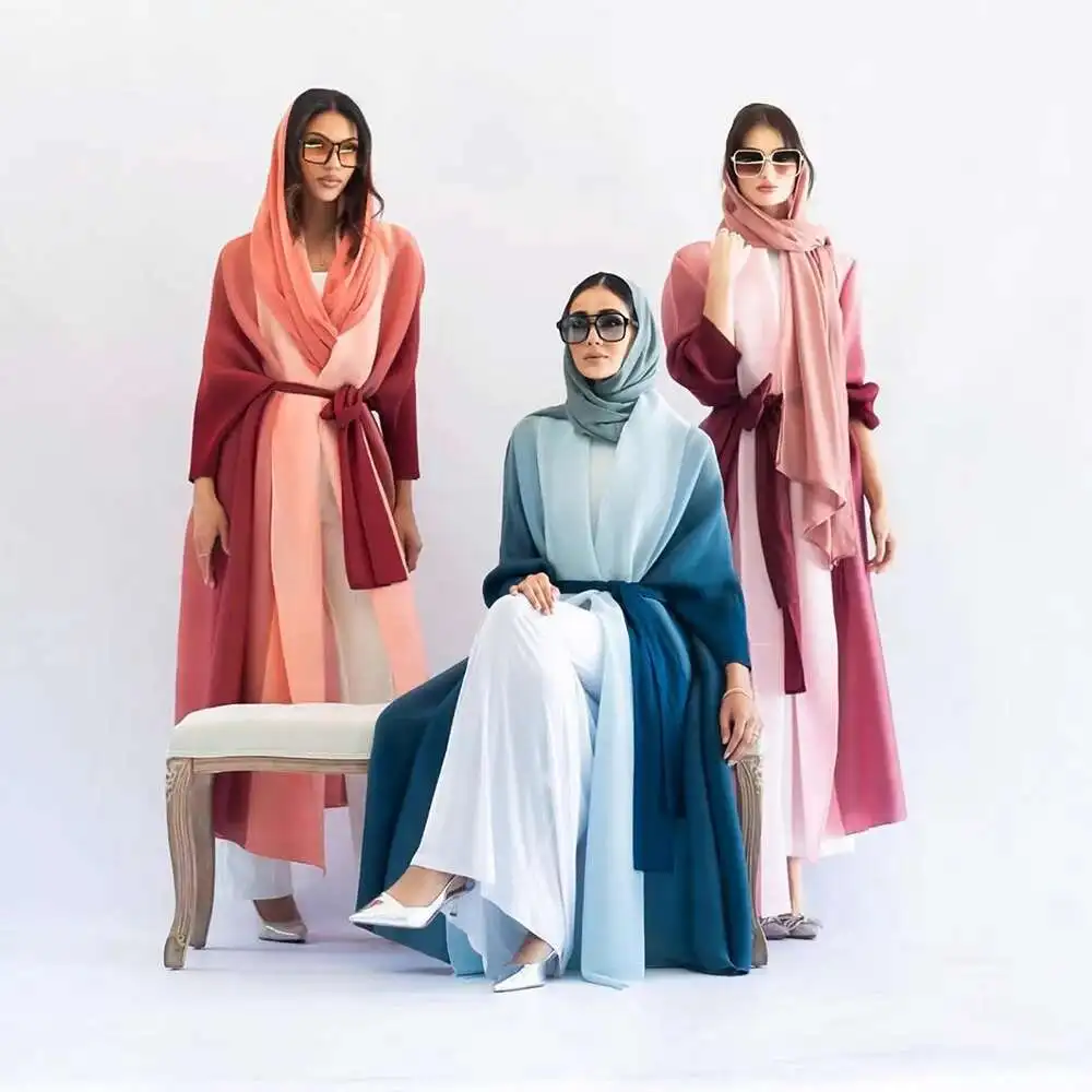 

Miyake Life Jacket Women's Arab Dubai Plus Size Women's Clothing Pleated Gradient Outer Coat Long Dubai Luxury Islam Elegant