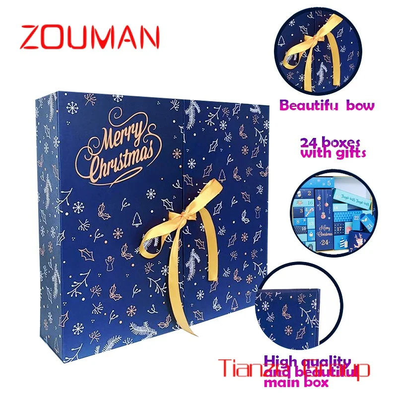 Custom , Custom make up chocolate paper box advent calendar cardboard packaging gift box advent calendar box