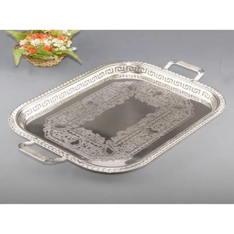 

European home accessories ornament kitchen dining utensils living room with decoration hotel metal large rectangular plate