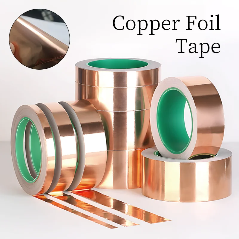 

Copper Foil Tape Set Double Sided Conductive Copper Foil Adhesive Tape for Guitar Shielding Electrical Repairs Ground Solder