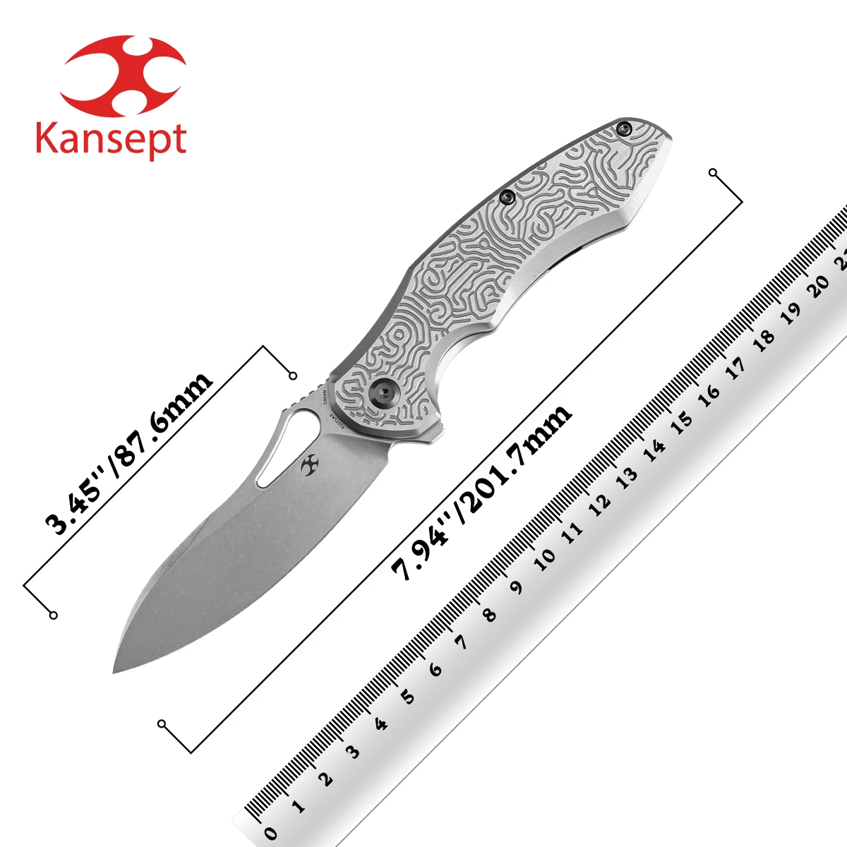 

Складной нож для охоты kanseven Echis K1071A3 Djinn Design Stonewash CPM S35VN