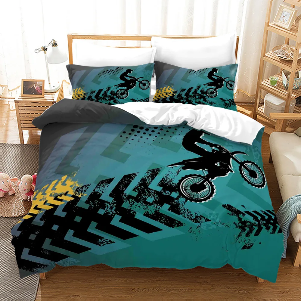 

Dirt Bike Bedding Set Photo 3D Print Handsome Cozy Washable Duvet Cover Set King Queen Twin Double Single Size for Boys Birthday