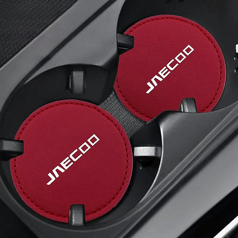 For Jaecoo J5 J7 J8 Tiggo9 Omoda5 C5 2Pcs Leather Wear‑Resistant Non‑Slip Cup Holder Mat Decor