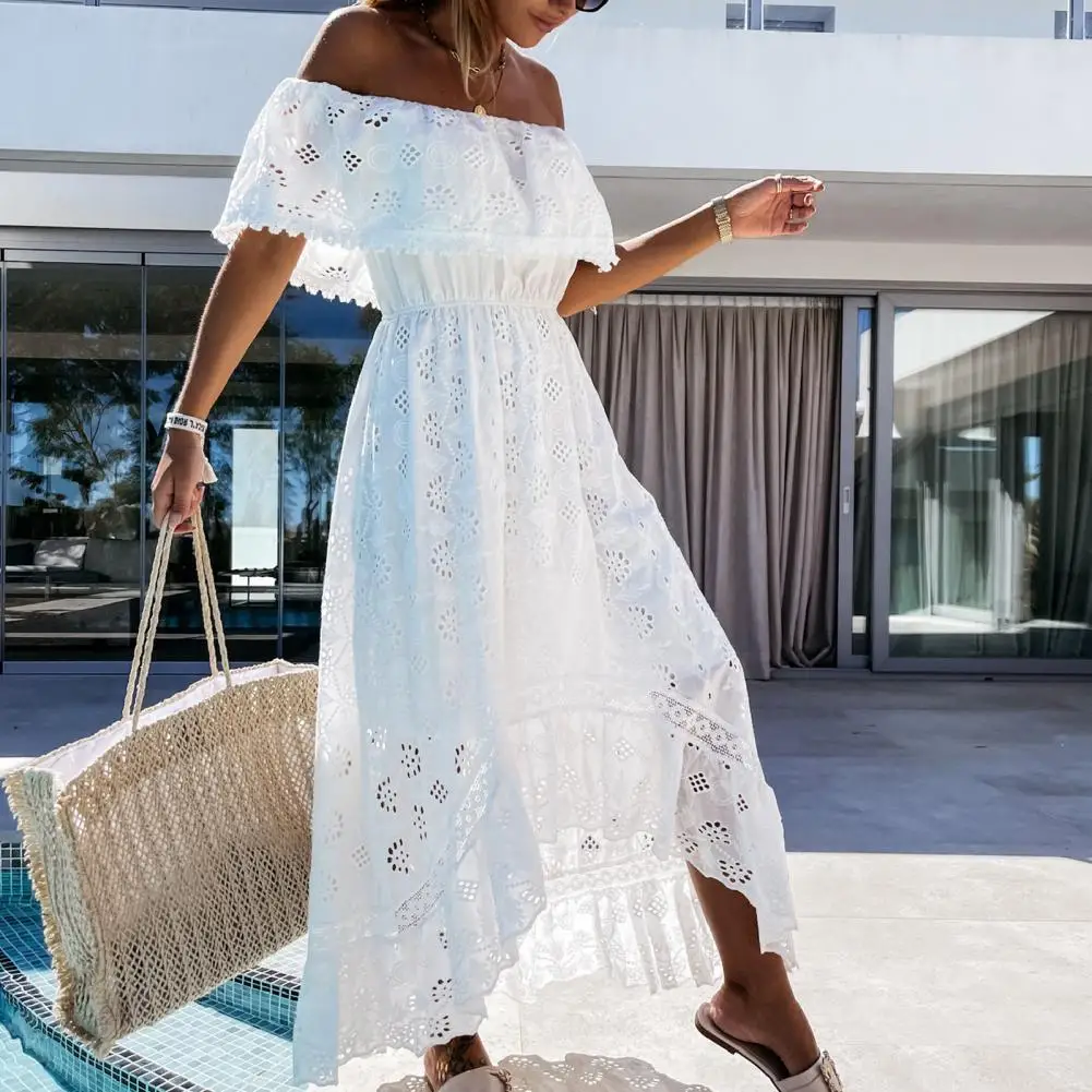 Vestido blanco de verano para mujer, ropa de playa informal a la moda, trajes largos bohemios elegantes para fiesta, 2023