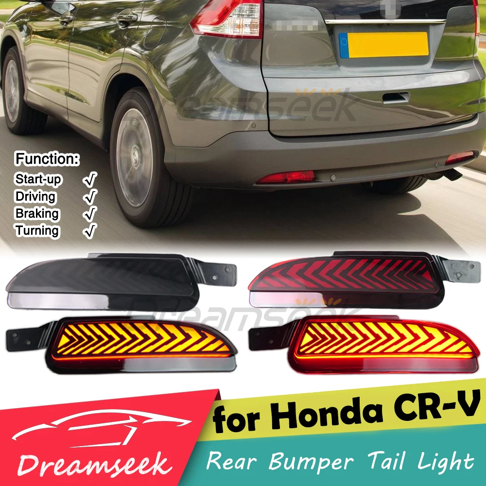 

LED Rear Bumper Tail Light for Honda CR-V CRV 2012-2014 Reflector Brake with Turn Signal Lamp Blinker Indicator Smoke / Red Lens