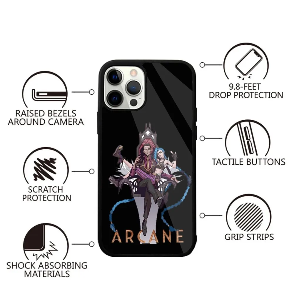 Arcane S-Silco J-Jinx Phone Case For iPhone 16,15,14,13,12,11,Plus,Pro,Max,Mini Magsafe Magnetic Wireless Charging