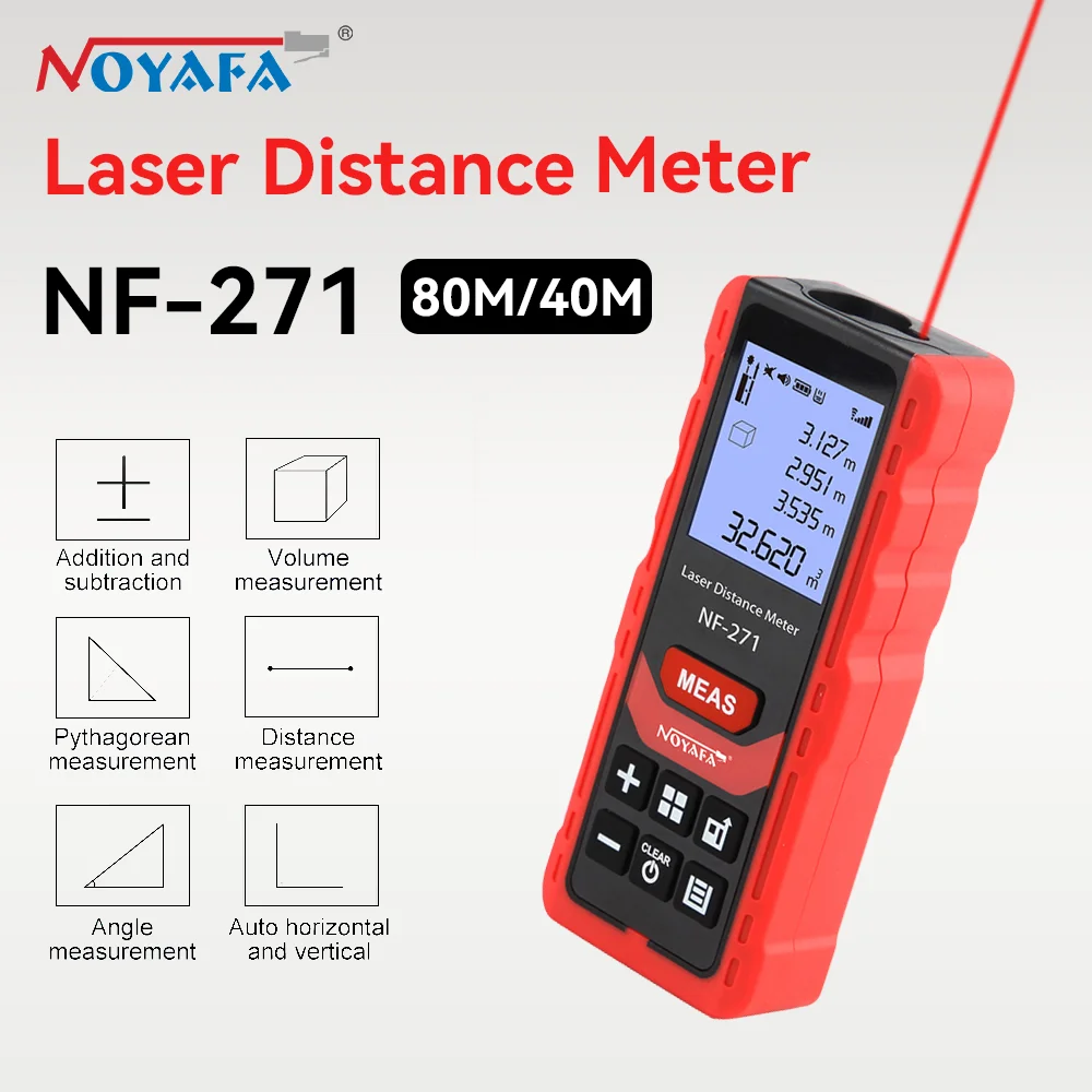 

NOYAFA NF-271 Laser Rangefinder 40M 80M Laser Distance Meter Laser Tape Measure Accurate Distance Meter Measuring Device Tools