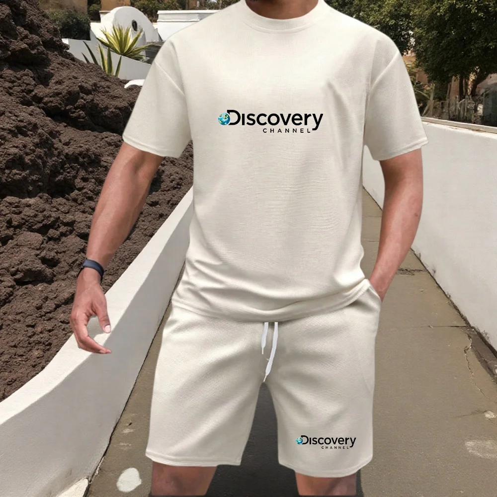 

2026 Fashion and Casual Summer Outdoor Sports Set Men's Breathable T-shirt and Shorts Casual Fashion Two-piece Set