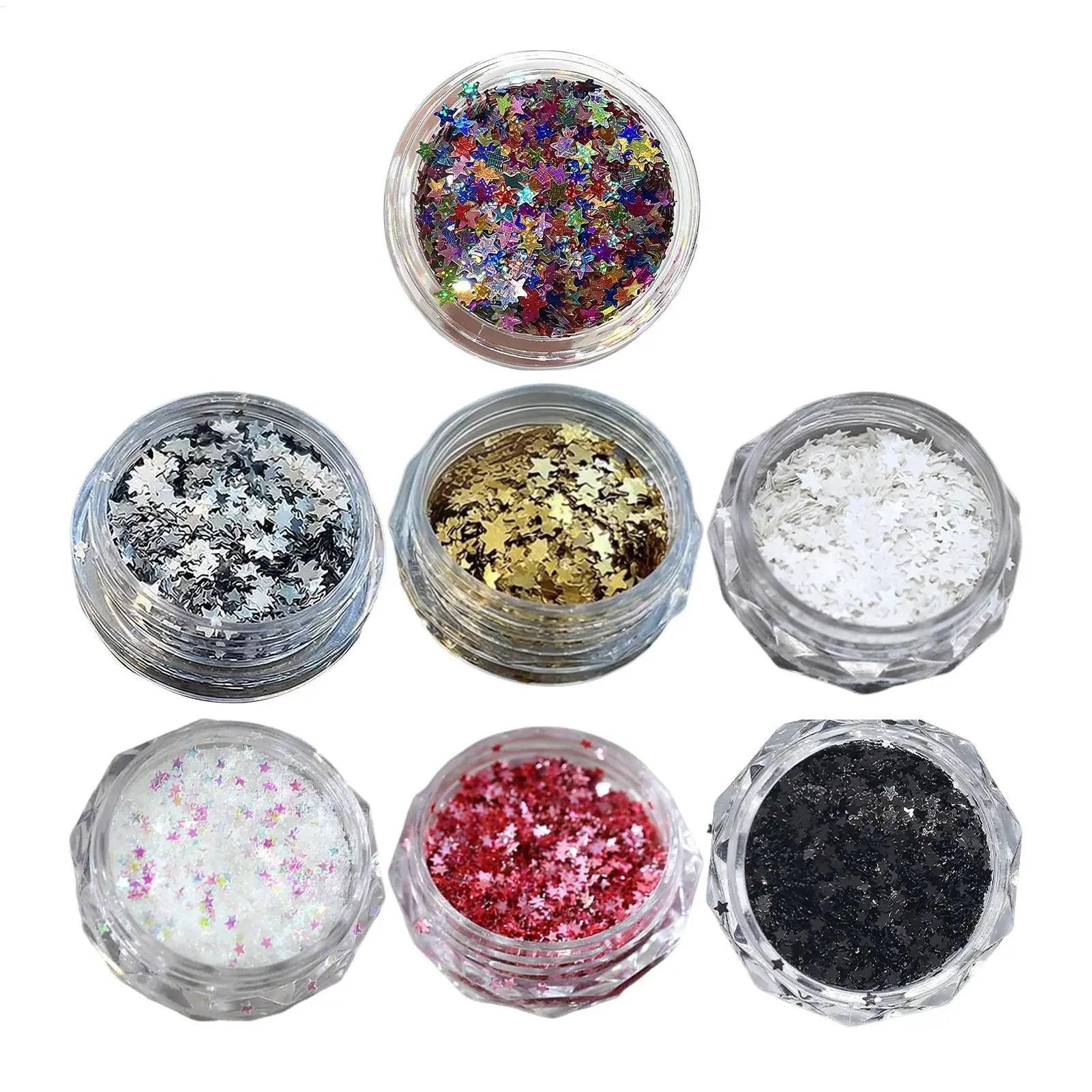 Nail Sequins Dazzling Sparkly Wearable Mixed Sequins Decoration Nail Charms Stars for Crafts Makeup Beauty Salon Spa Home Party