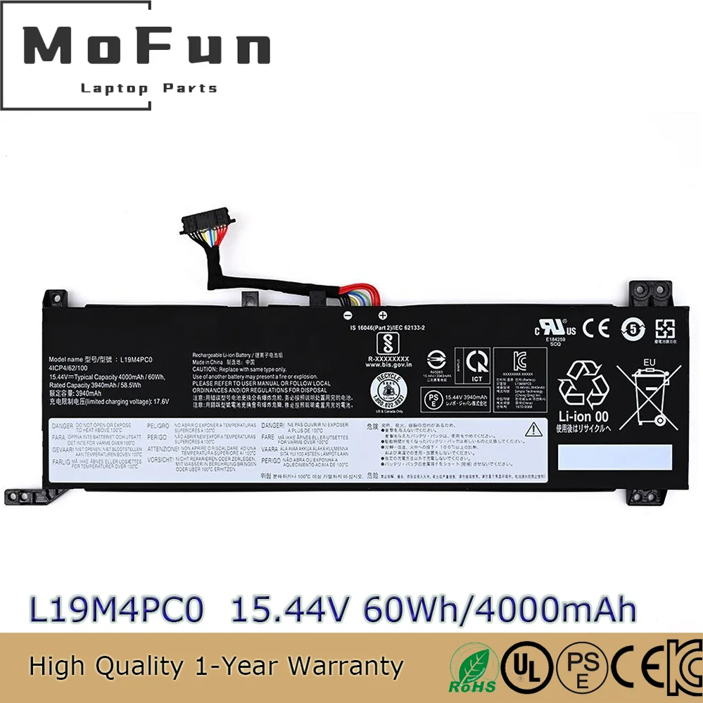 

Original L19M4PC0 15.44V 60Wh Laptop Battery for Lenovo Legion 5P-15IMH05 5i 15ARH05 15IMH05 Y550-14 L19C4PC0