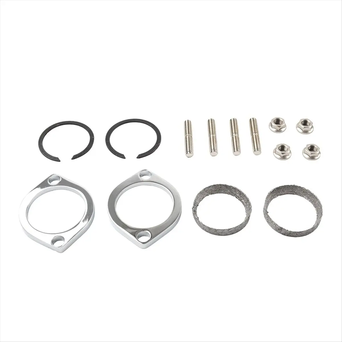 A23Z Exhaust Flange Install Kit Flanges Gaskets C-Clips Nuts Washers for Softail Sportster Dyna Touring 30-0205