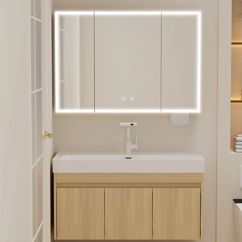 Gabinetes De baño De madera De nuevo estilo, gabinetes De baño creativos para almacenamiento en casa, muebles De lujo para el hogar, Gabinete De Baño Lsysg