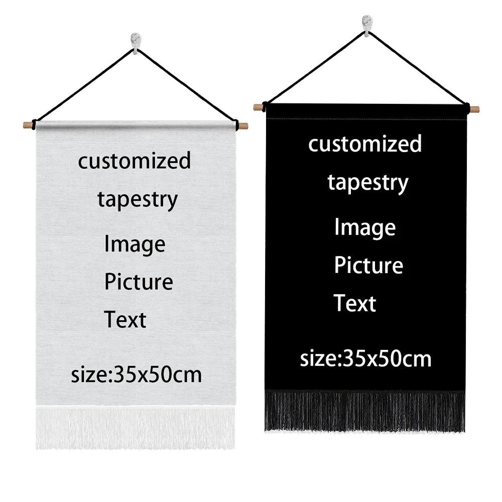 

Custom Tapestry with Tassels, Custom Tapestry from Photo, Custom Backdrop, Custom Text Tapestry, 35x50cm