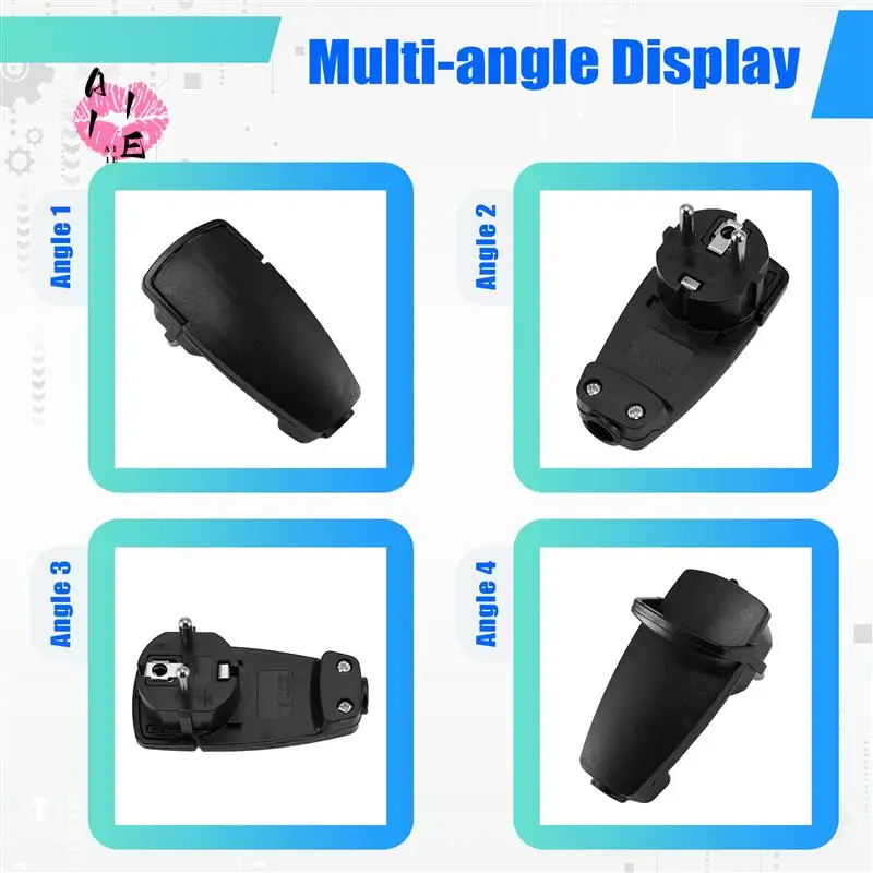 

A11E-2Pcs Schuko Angled Plug Flat, Schuko Flat Plug 250 V (16 A), Schuko Plug, Schuko Plug Flat, Eu Plug