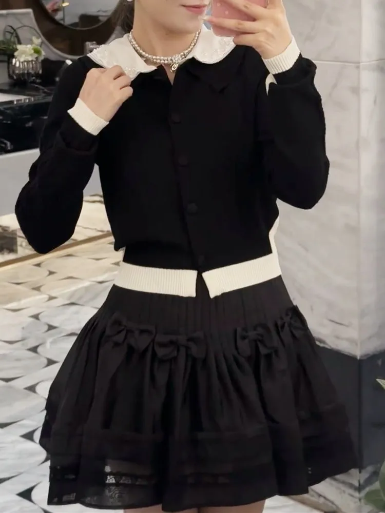 Ele دمية طوق سترة مشغولة من الصوف طويلة Sve اللون بلو المرأة الأعلى Sli التنقل Sle لمط الخريف مزيج القطن