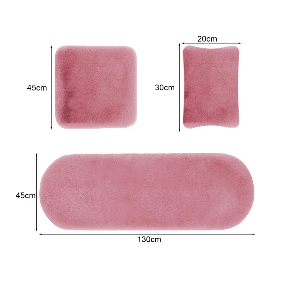 Plush Car Seat Cushion Set Washable Soft Fluffy Protector Winter Warm Front Back Seat Covers Short Pile Anti-slip Cushion Back