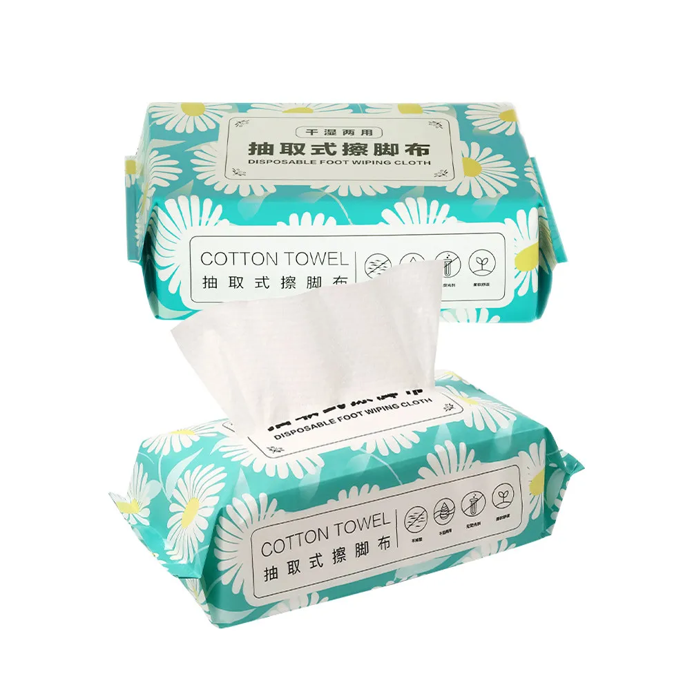 2 Bags Disposable Foot Towels Excellent Water Absorption Thick Material Comfortable Foot Wipes for Home Gym Spa Travel Clean