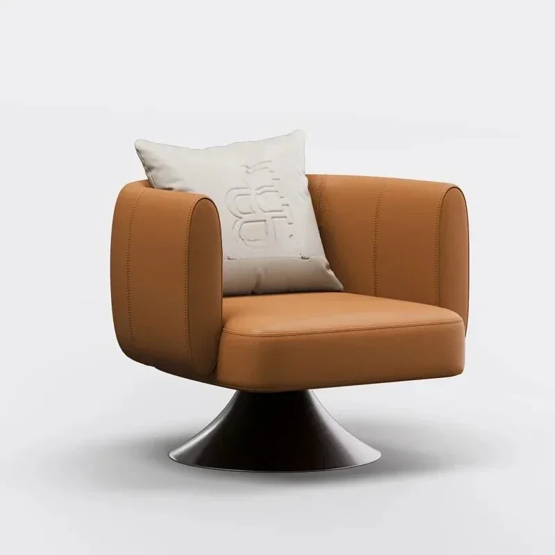 Y Designer whole house custom high-end villa large-sized leather Italian light luxury leisure chair