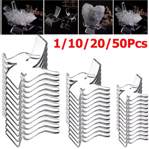 1/5/10/20/50Pcs Acrylic Stand Transparent Display Easel Rack Minerals Crystal Holder Support Mineral Stands Collectibles Display