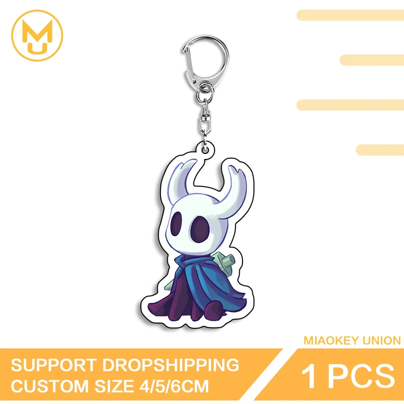 Samurai Hollow Knight Key Chain High Quality Rotundity Double Sided Y2K Portrait Hanging Ornament Suitable For Keepsake Gift